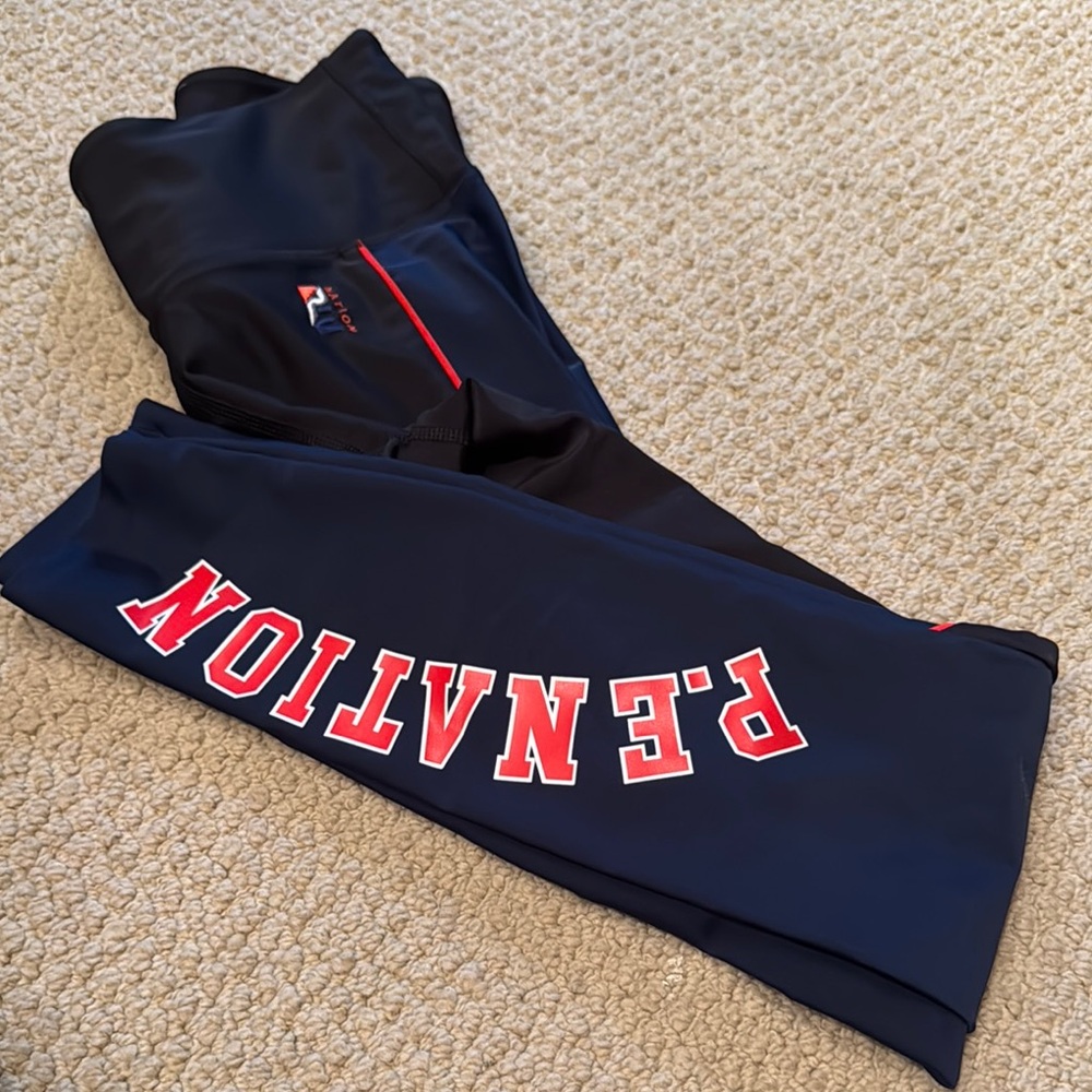 P.E. Nation Blue and Red Athletic Leggings